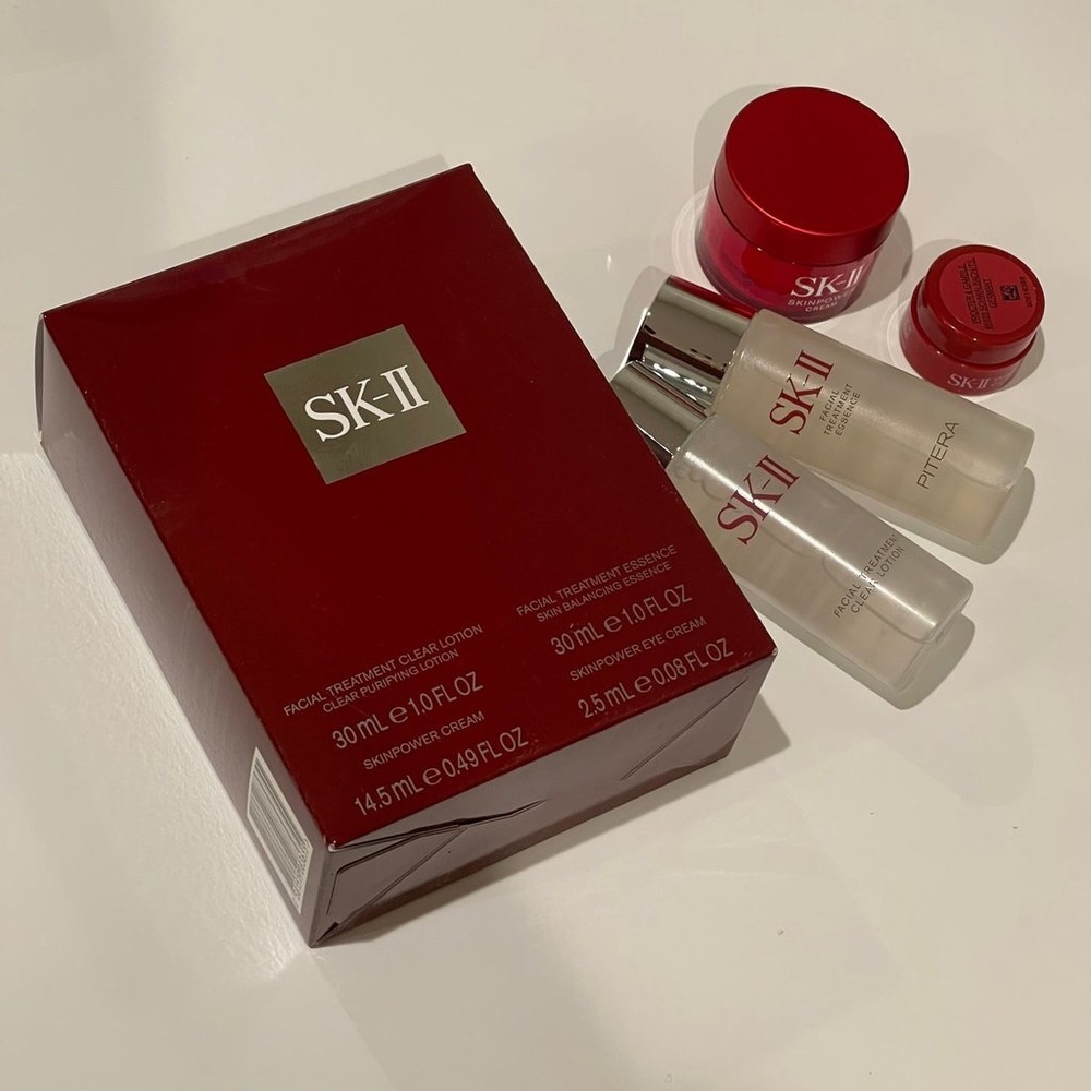SK-II PITERA Experience Kit 2! 4 pc Set New! Essence, Lotion, Cream, Eye Cream